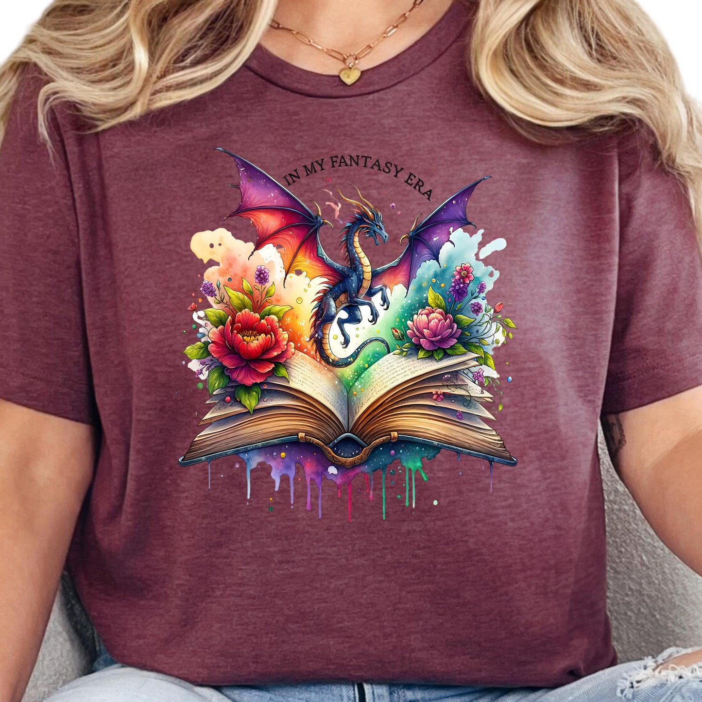 In My Fantasy Era Shirt - Dragon Book Lover T-Shirt - Fantasy Reader Gift - Literary Tee for Fantasy Fans - Magical Bookish Apparel