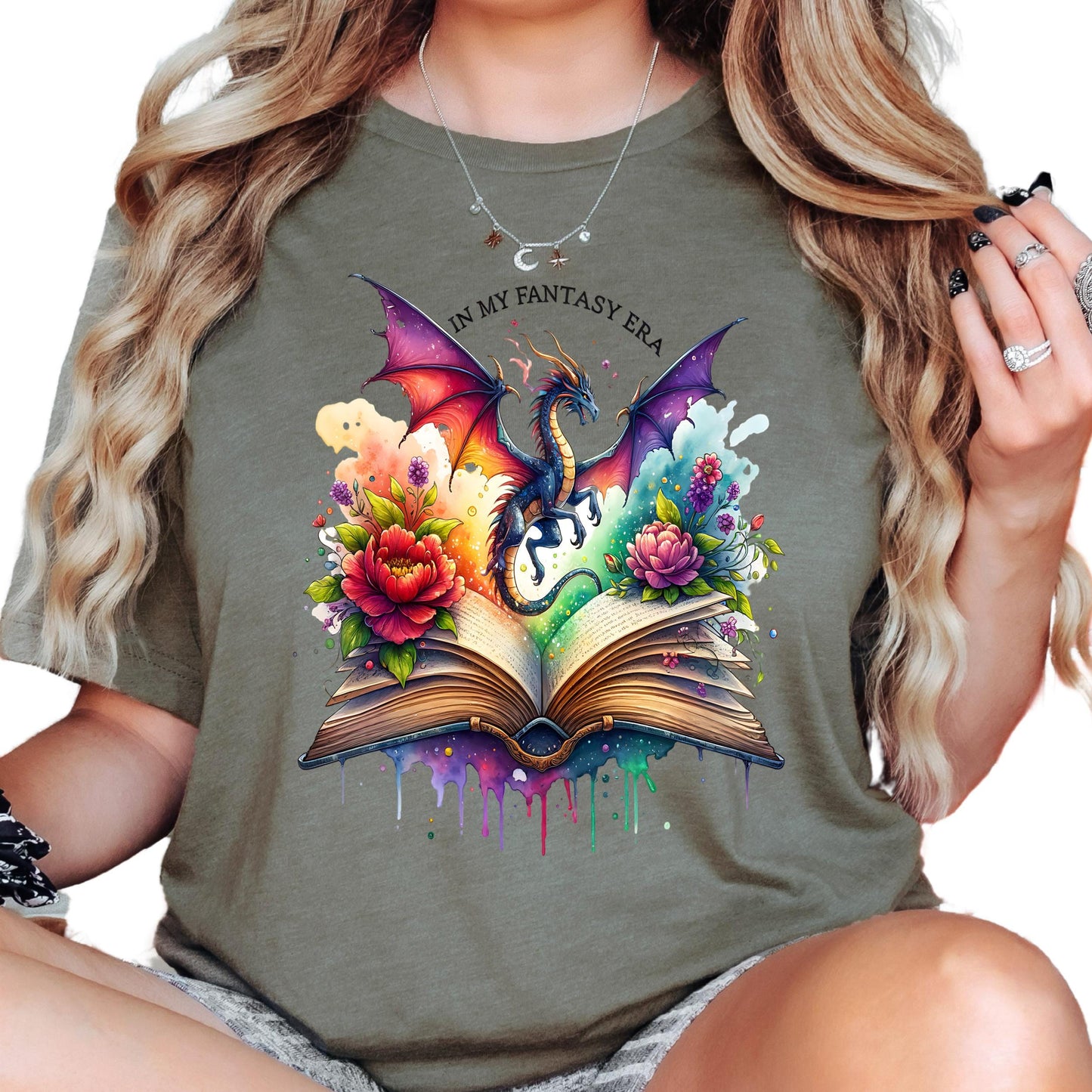 In My Fantasy Era Shirt - Dragon Book Lover T-Shirt - Fantasy Reader Gift - Literary Tee for Fantasy Fans - Magical Bookish Apparel