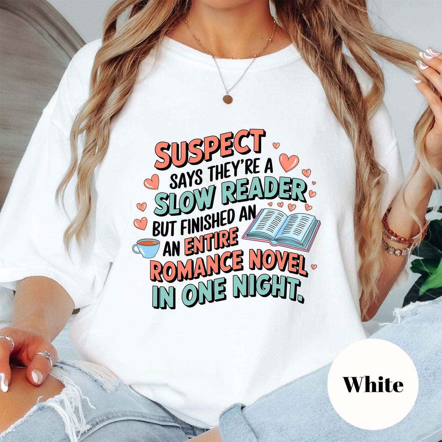 Romance Reader Shirt, Book Lover Tee, Funny Reading Shirt, Comfort Colors® Bookish Tee, Slow Reader Shirt, Romance Novel Gift