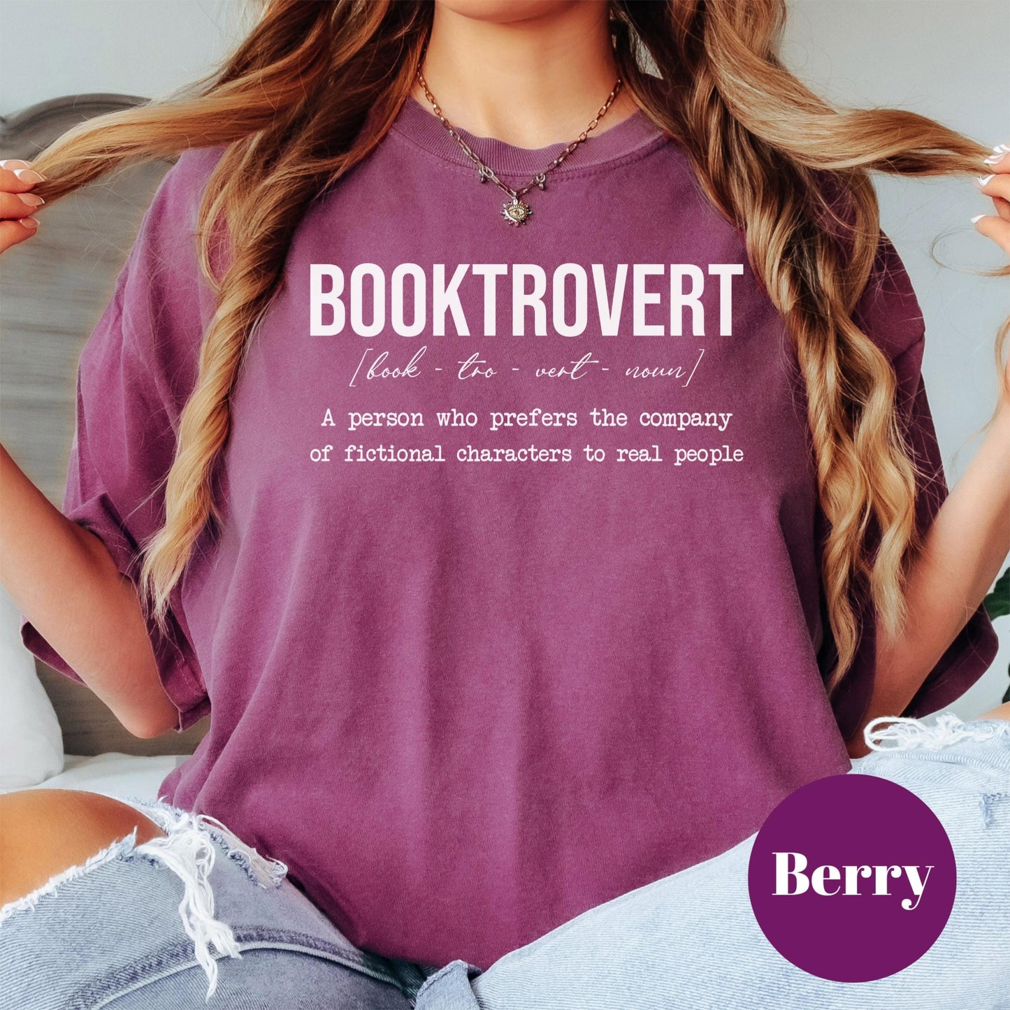 Booktrovert Shirt, Funny Book Lover Tee, Comfort Colors® T-Shirt, Introvert Gift for Readers, Bibliophile Aesthetic, Bookish Graphic Tee