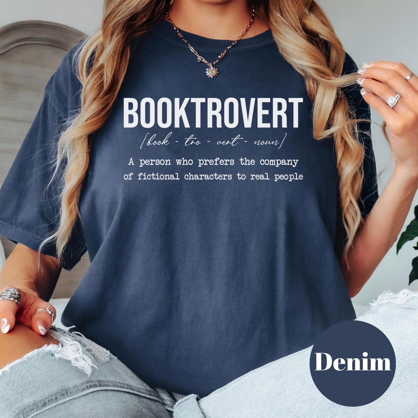 Booktrovert Shirt, Funny Book Lover Tee, Comfort Colors® T-Shirt, Introvert Gift for Readers, Bibliophile Aesthetic, Bookish Graphic Tee