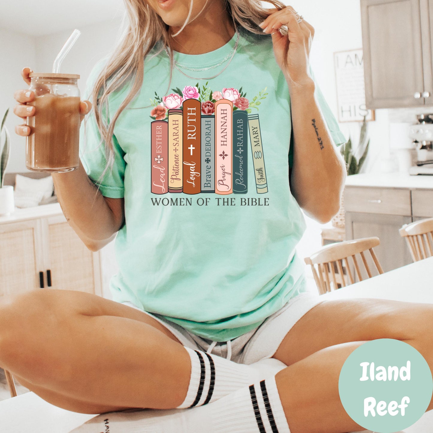 Women of the Bible Comfort Colors® Shirt, Christian Graphic Tee for Women, Bible Study Shirt, Faith Based Gift, Religious Floral T-Shirt