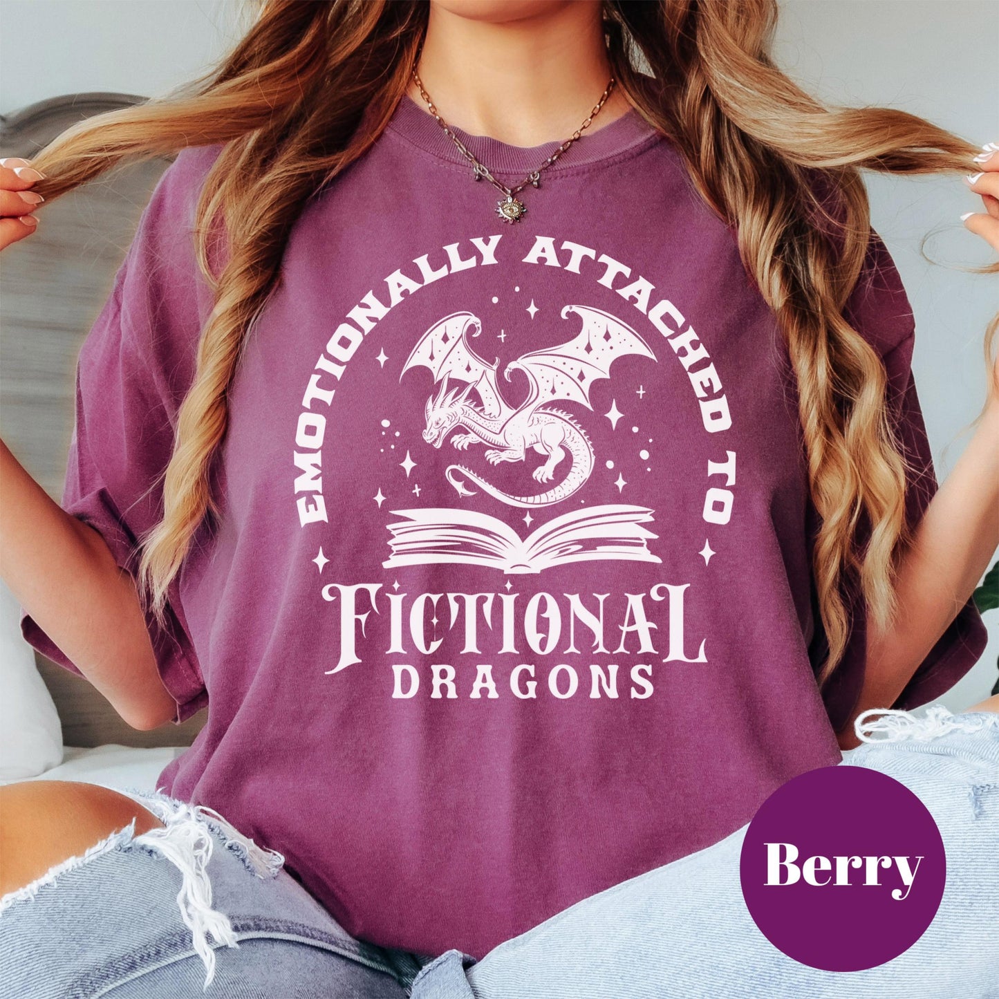 Emotionally Attached to Fictional Dragons Shirt, Comfort Colors® Shirt, Fantasy Book Lover Tee, Funny Bookish Shirt, Spicy Reader Gift