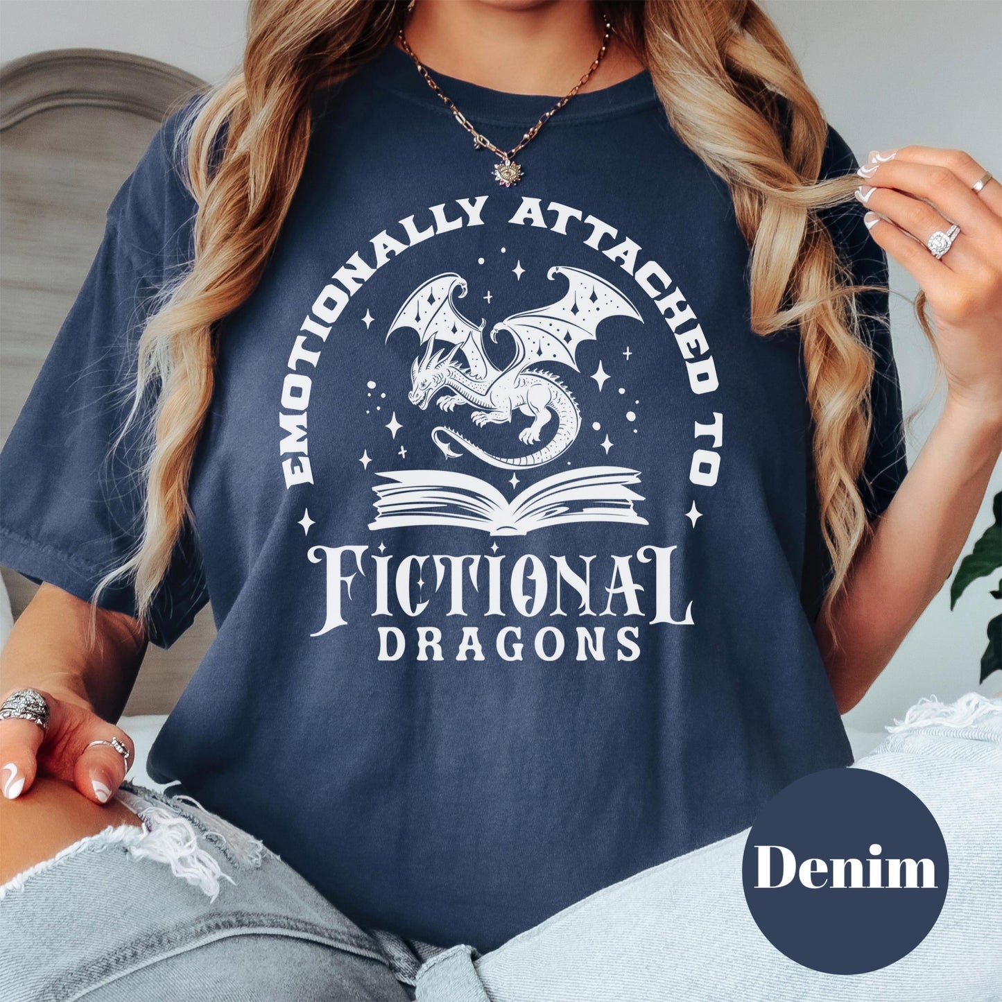 Emotionally Attached to Fictional Dragons Shirt, Comfort Colors® Shirt, Fantasy Book Lover Tee, Funny Bookish Shirt, Spicy Reader Gift