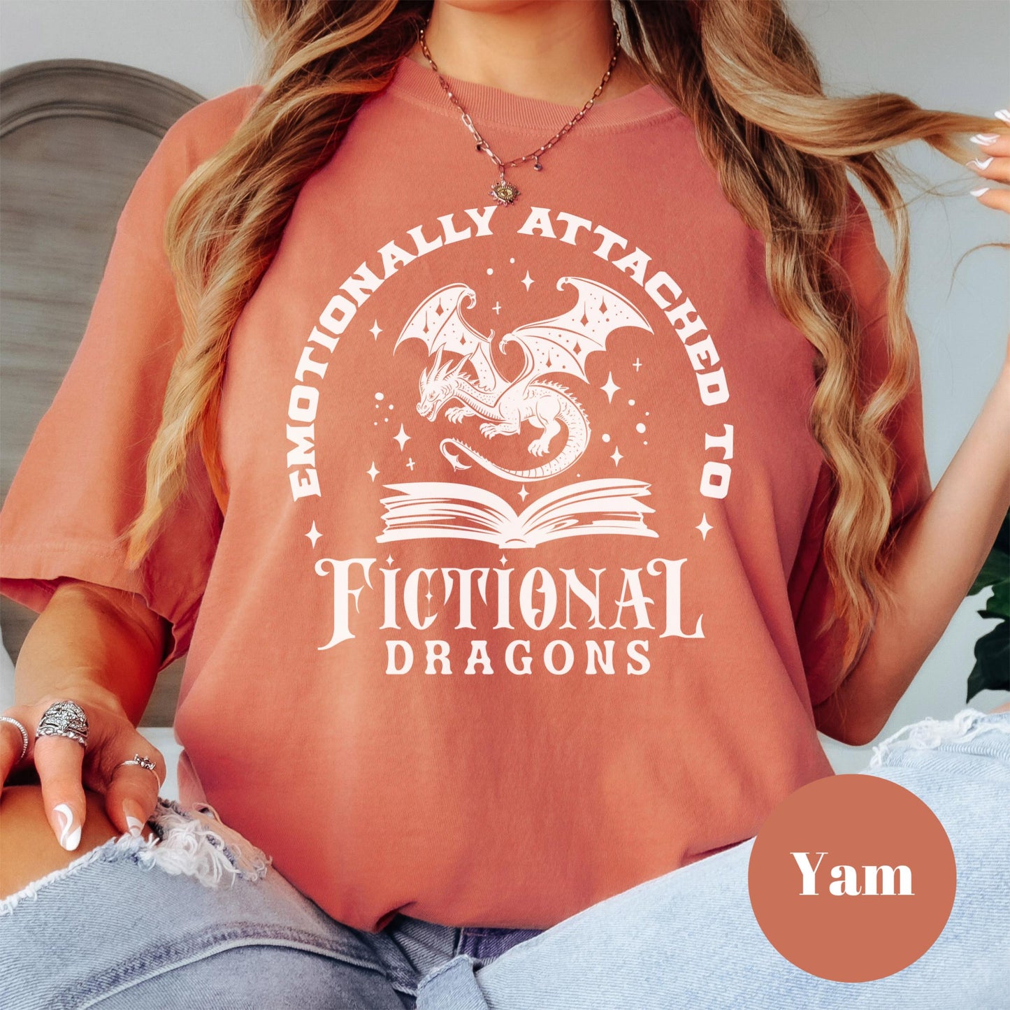 Emotionally Attached to Fictional Dragons Shirt, Comfort Colors® Shirt, Fantasy Book Lover Tee, Funny Bookish Shirt, Spicy Reader Gift