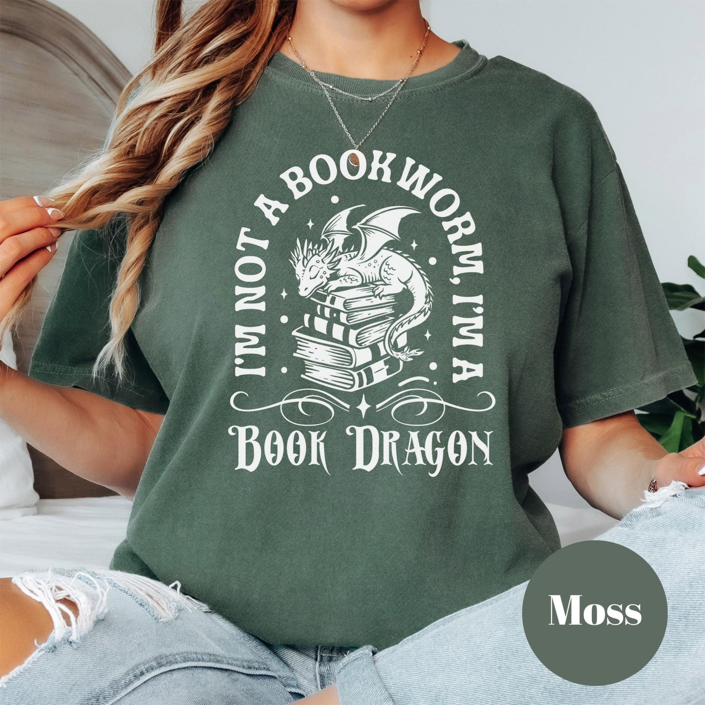 Book Dragon Shirt, Comfort Colors® Shirt, I’m Not a Bookworm Tee, Fantasy Reader Shirt, Funny Bookish Shirt, Spicy Book Lover Gift