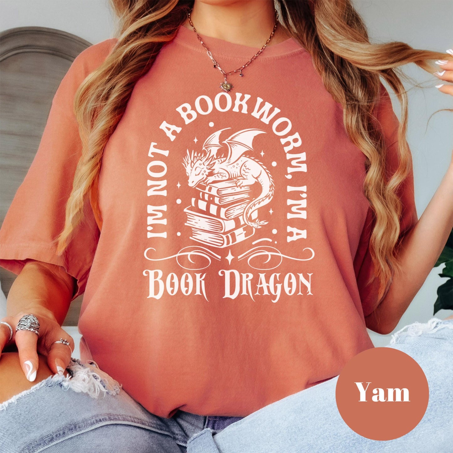Book Dragon Shirt, Comfort Colors® Shirt, I’m Not a Bookworm Tee, Fantasy Reader Shirt, Funny Bookish Shirt, Spicy Book Lover Gift