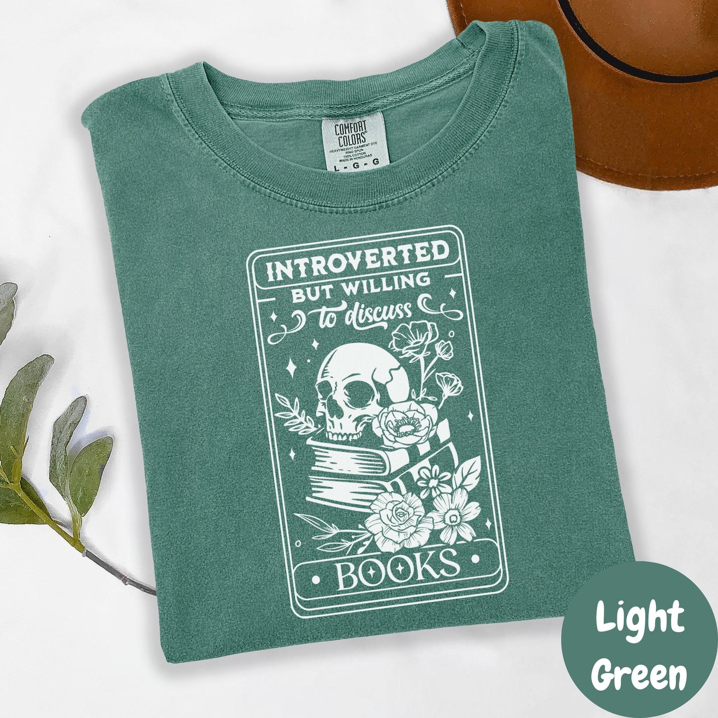 Introverted But Willing Shirt, Books Comfort Colors® Shirt, Gothic Book Lover Tee, Funny Reading Shirt, Skull Book Tee, Dark Academia Gift