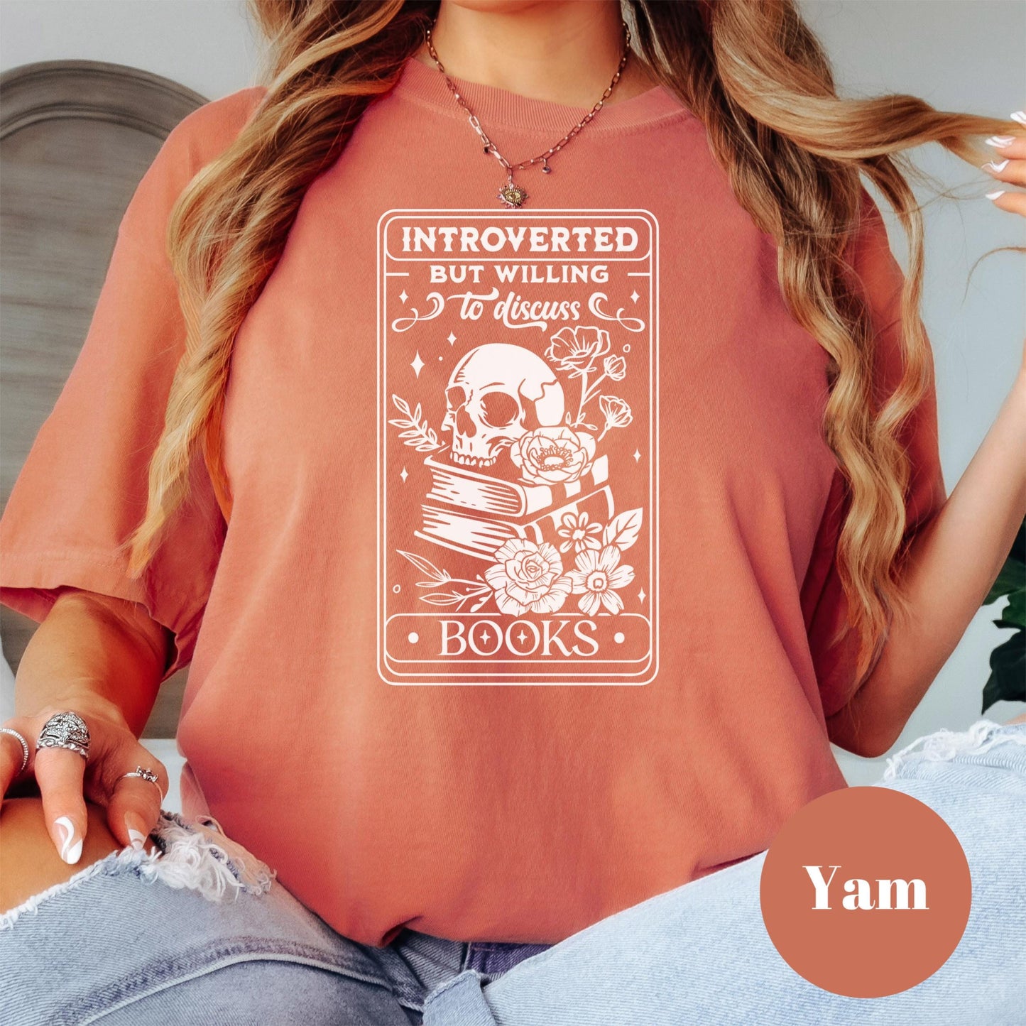 Introverted But Willing Shirt, Books Comfort Colors® Shirt, Gothic Book Lover Tee, Funny Reading Shirt, Skull Book Tee, Dark Academia Gift