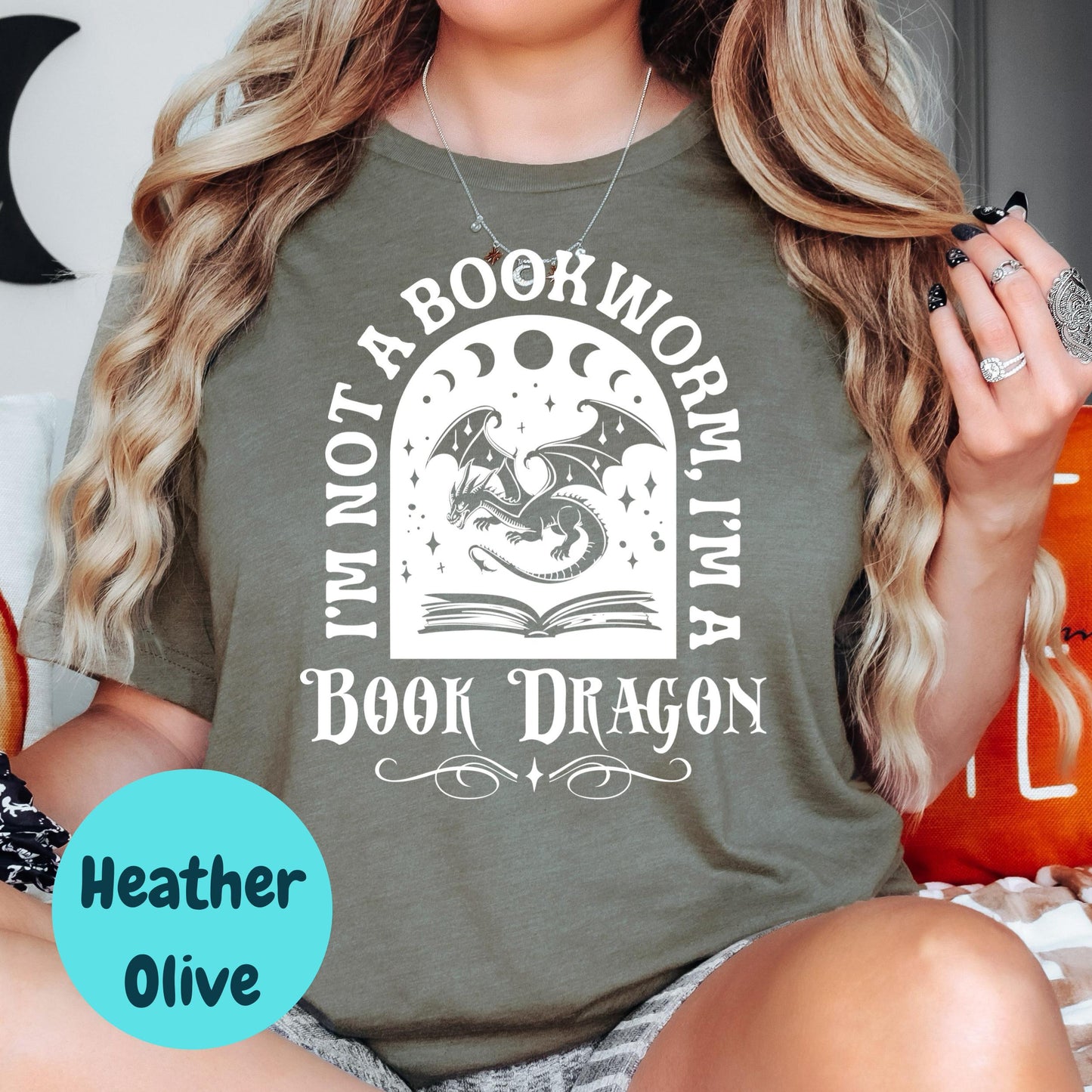 Book Dragon T-Shirt, I'm Not a Bookworm Shirt, Fantasy Book Lover Tee, Bookish Graphic Shirt, Cute Reading Shirt, Dragon Reader Gift