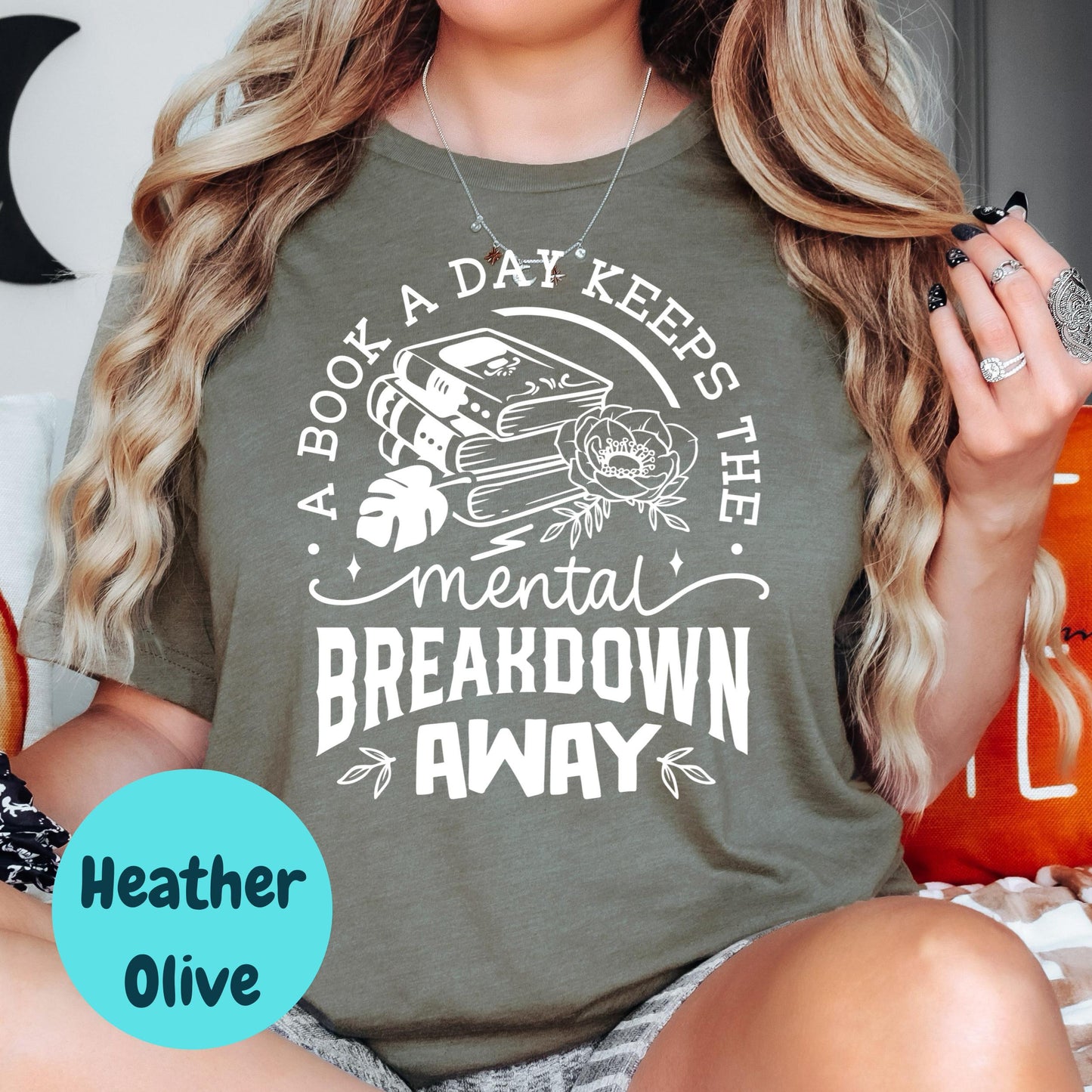 A Book a Day Shirt, Mental Breakdown Book Tee, Funny Bookish T-Shirt, Reading Helps Anxiety Shirt, Book Lover Gift, Humor Reader Tee