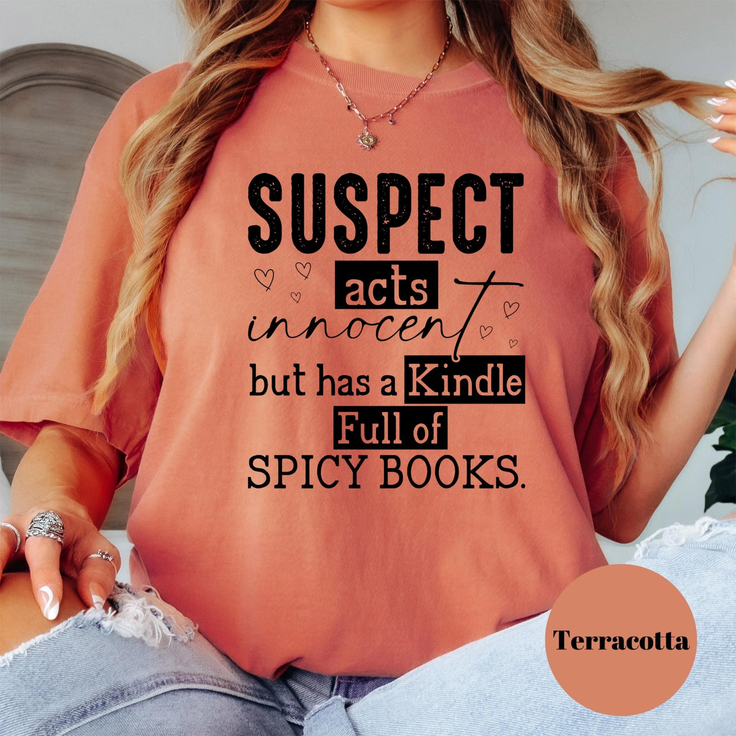 Kindle Full Of Spicy Books Shirt, Comfort Colors® Bookish Humor Tee, Spicy Romance Reader Shirt, Funny Book Lover Gift, Booktok Reader Tee