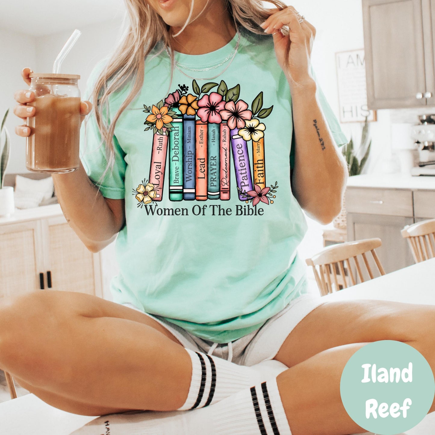Women of the Bible Shirt, Floral Books Comfort Colors® Tee, Christian Tee, Bible Verse Shirt, Religious Faith Shirt, Christian Woman Gift