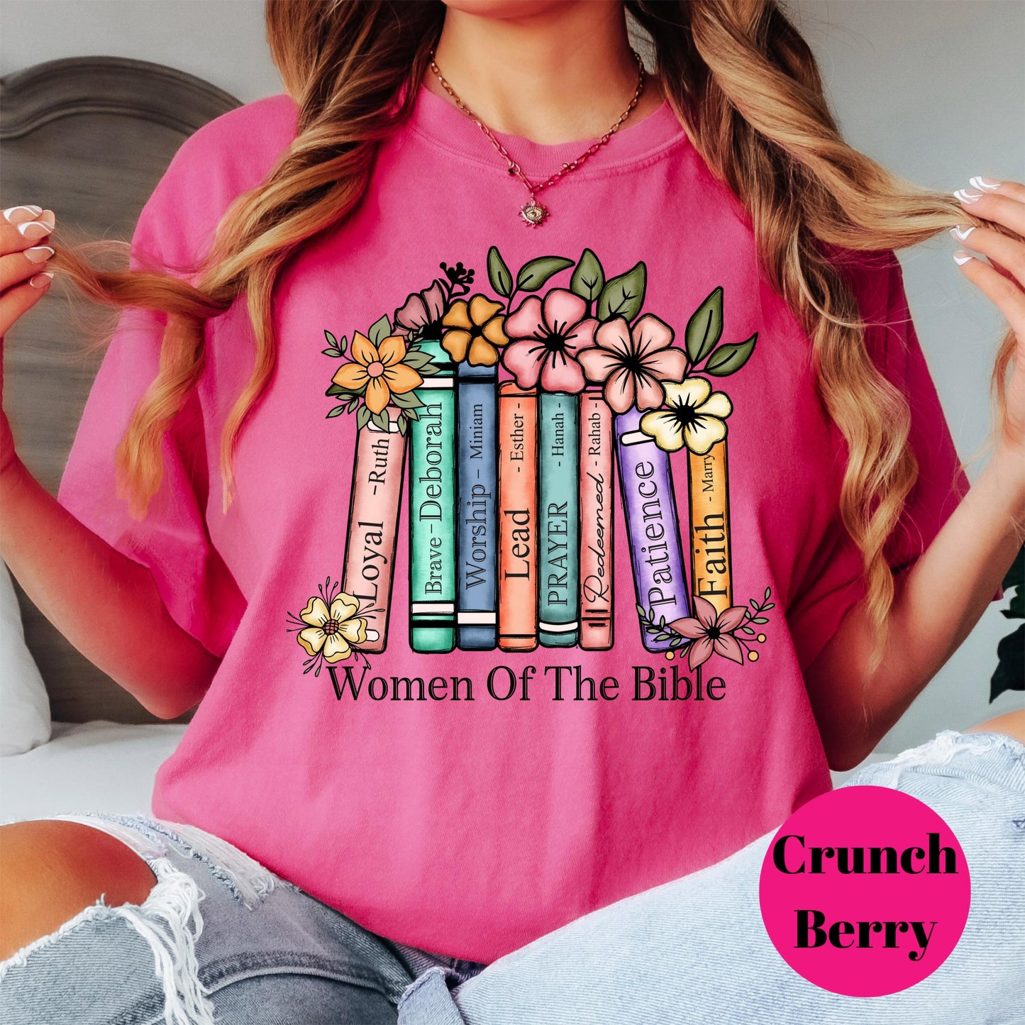 Women of the Bible Shirt, Floral Books Comfort Colors® Tee, Christian Tee, Bible Verse Shirt, Religious Faith Shirt, Christian Woman Gift
