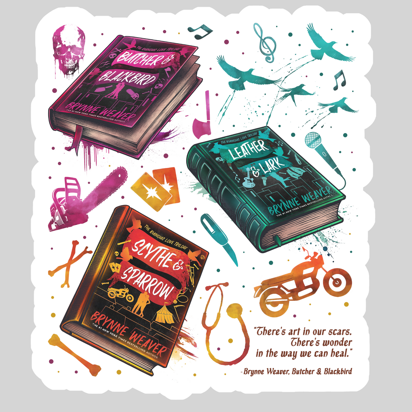 Butcher and the Blackbird – 3" Waterproof Bookish Sticker with Holo Overlay – Reading, Books, Reader Gift, Book Lover