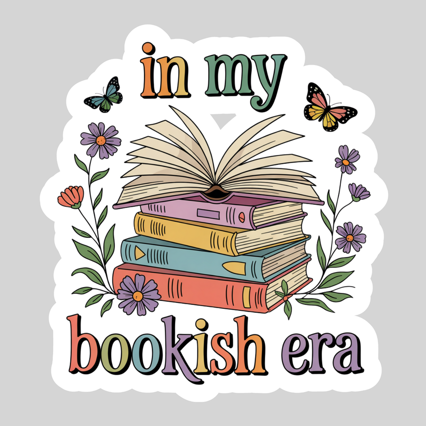 In My Bookish Era Book Stacks – 3" Waterproof Bookish Sticker with Holo Overlay – Reading, Books, Reader Gift, Book Lover