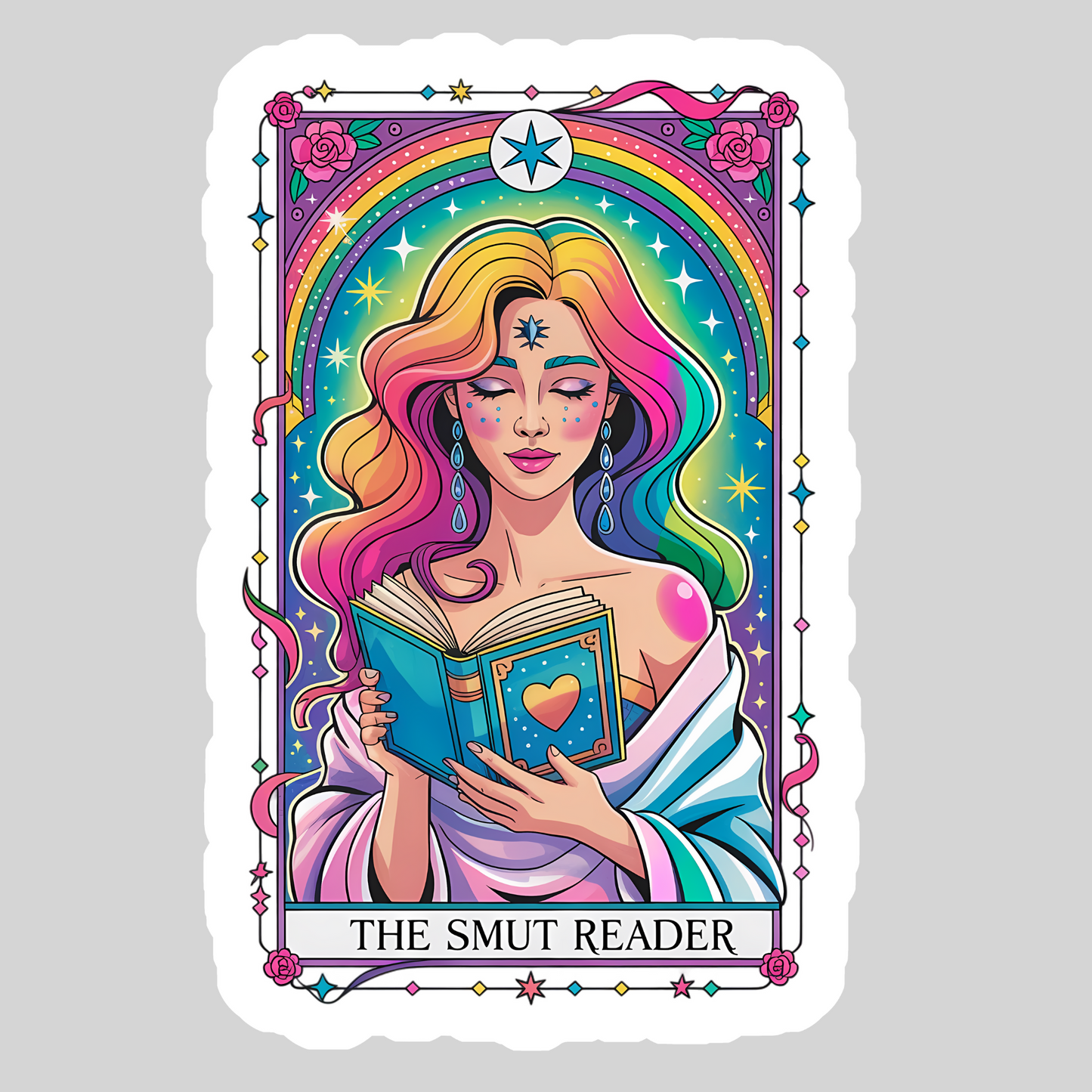 The Smut Reader Tarot – 3" Waterproof Bookish Sticker with Holo Overlay – Reading, Books, Reader Gift, Book Lover