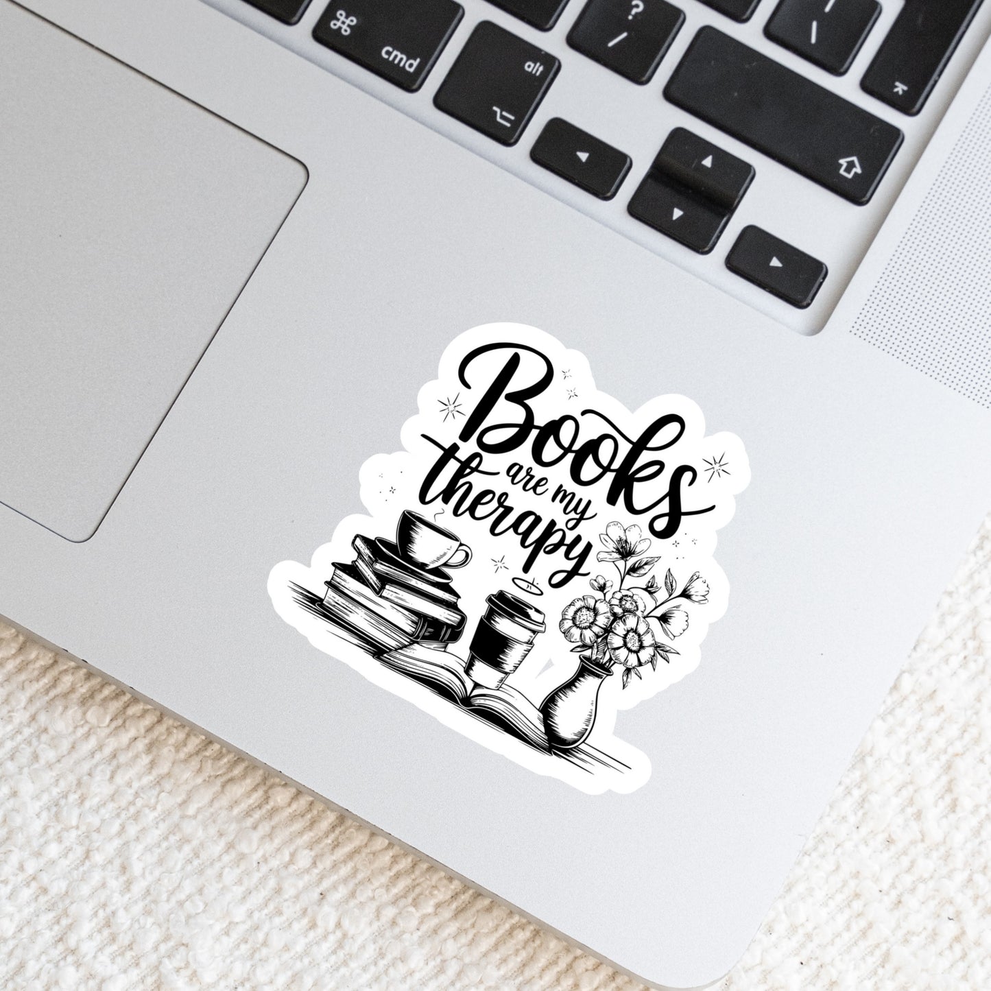 Books are My Therapy โ 3" Waterproof Bookish Sticker with Holo Overlay โ Reading, Books, Reader Gift, Book Lover