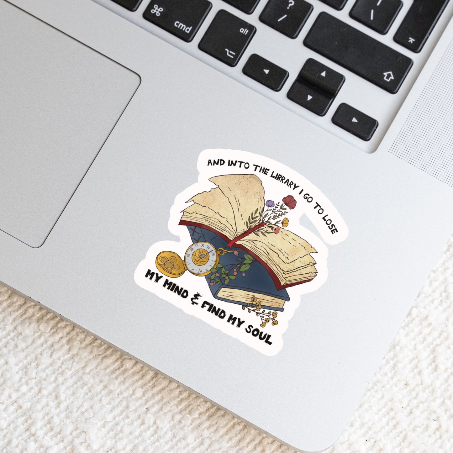 And Into the Library I Go โ 3" Waterproof Bookish Sticker with Holo Overlay โ Reading, Books, Reader Gift, Book Lover