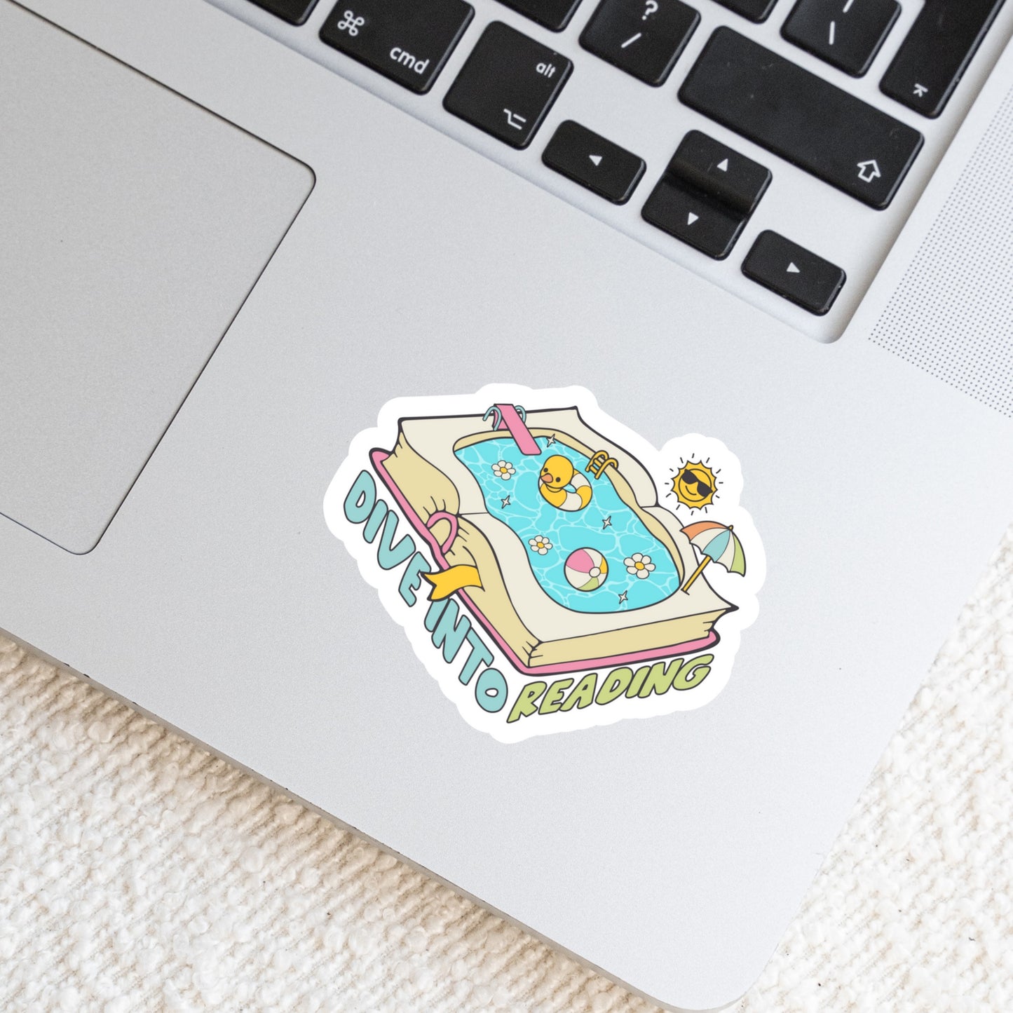Dive into Reading Summer Booktok โ 3" Waterproof Bookish Sticker with Holo Overlay โ Reading, Books, Reader Gift, Book Lover