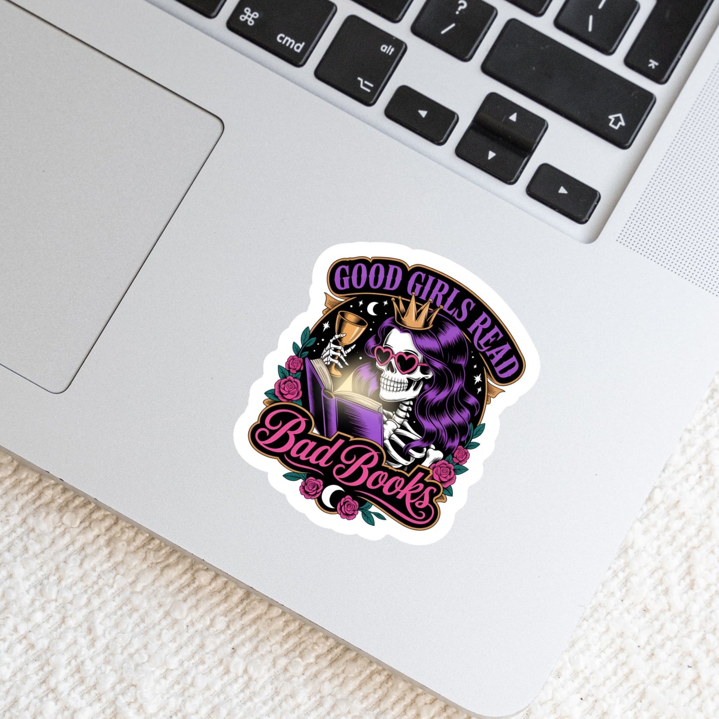 Good Girls Read Bad Books! Dark ROmance โ 3" Waterproof Bookish Sticker with Holo Overlay โ Reading, Books, Reader Gift, Book Lover