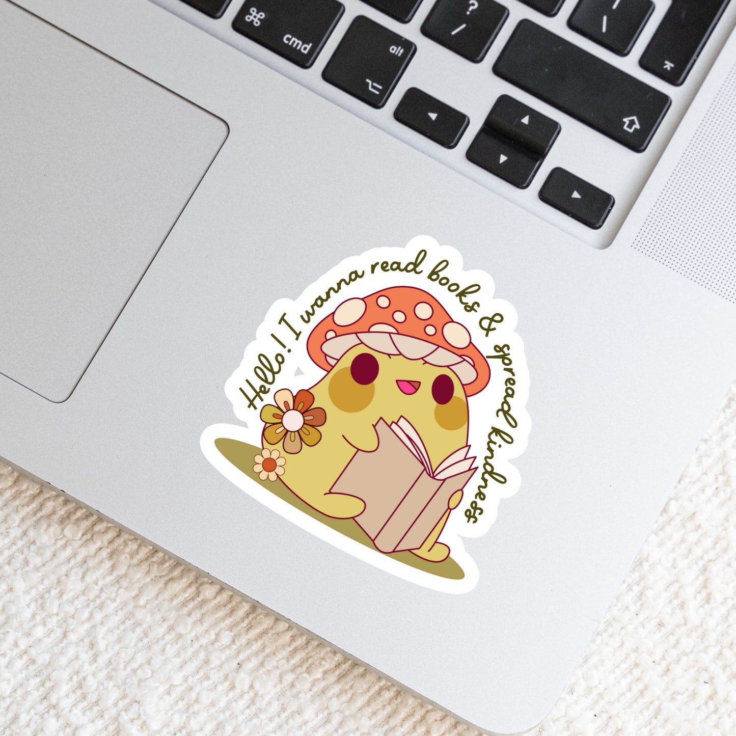I Want to Read Books and Spread Knowledge Toad Book Reader Sticker โ 3" Waterproof Bookish Sticker with Holo Overlay โ Reading, Books, Reader Gift, Book Lover, Bookstore Merch