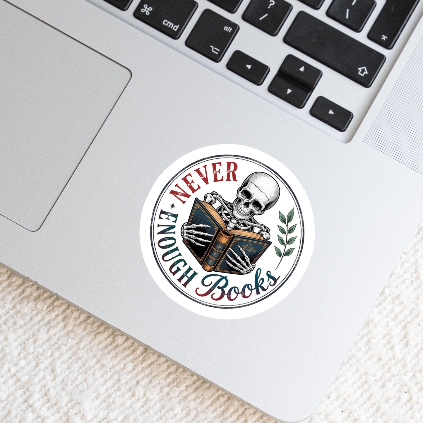 Never Enough Books Book Reader Sticker โ 3" Waterproof Bookish Sticker with Holo Overlay โ Reading, Books, Reader Gift, Book Lover, Bookstore Merch