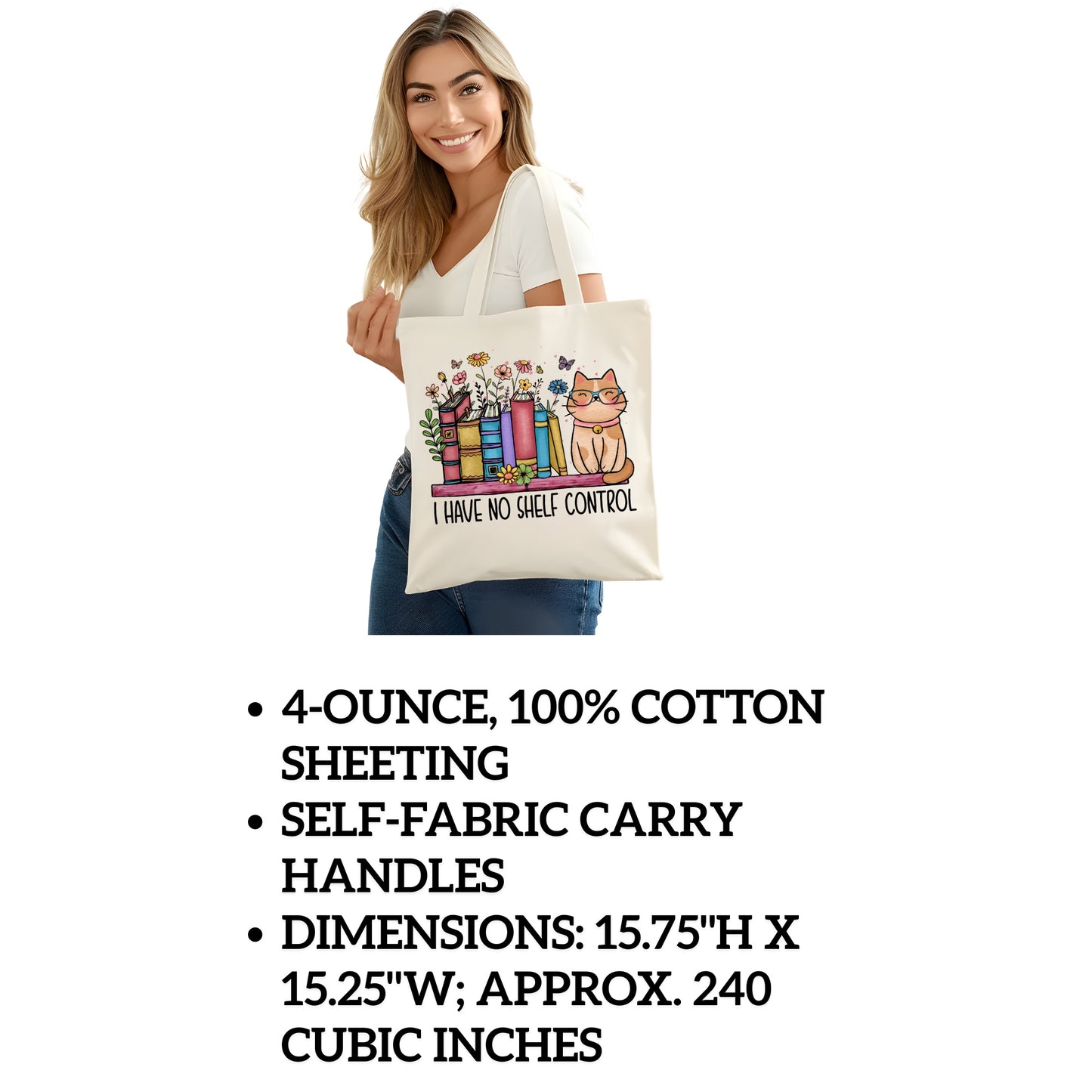 Smells Like She's Reading Smut Again Bookish Tote Bag – Reading Tote for Book Lovers – Book Reader Bag - Romance Reader Tote - Book Store