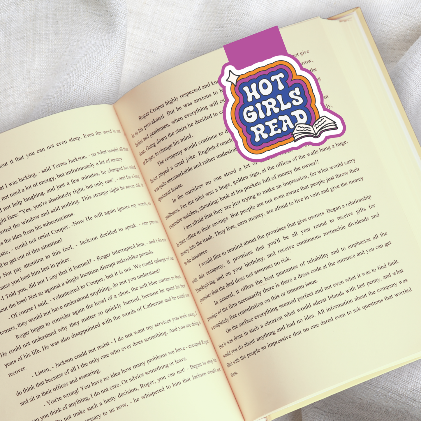 Magnetic Bookmark, Hot Girls Read Laminated with Holographic Overlay, Waterproof, Bookstore Merch, Book Reader