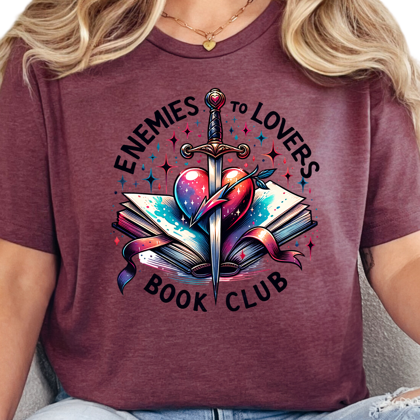 Enemies to Lovers Book Club Shirt - Romance Reader T-Shirt - Fantasy Book Lover Gift - Bookish Aesthetic Tee - Literary Trope Apparel