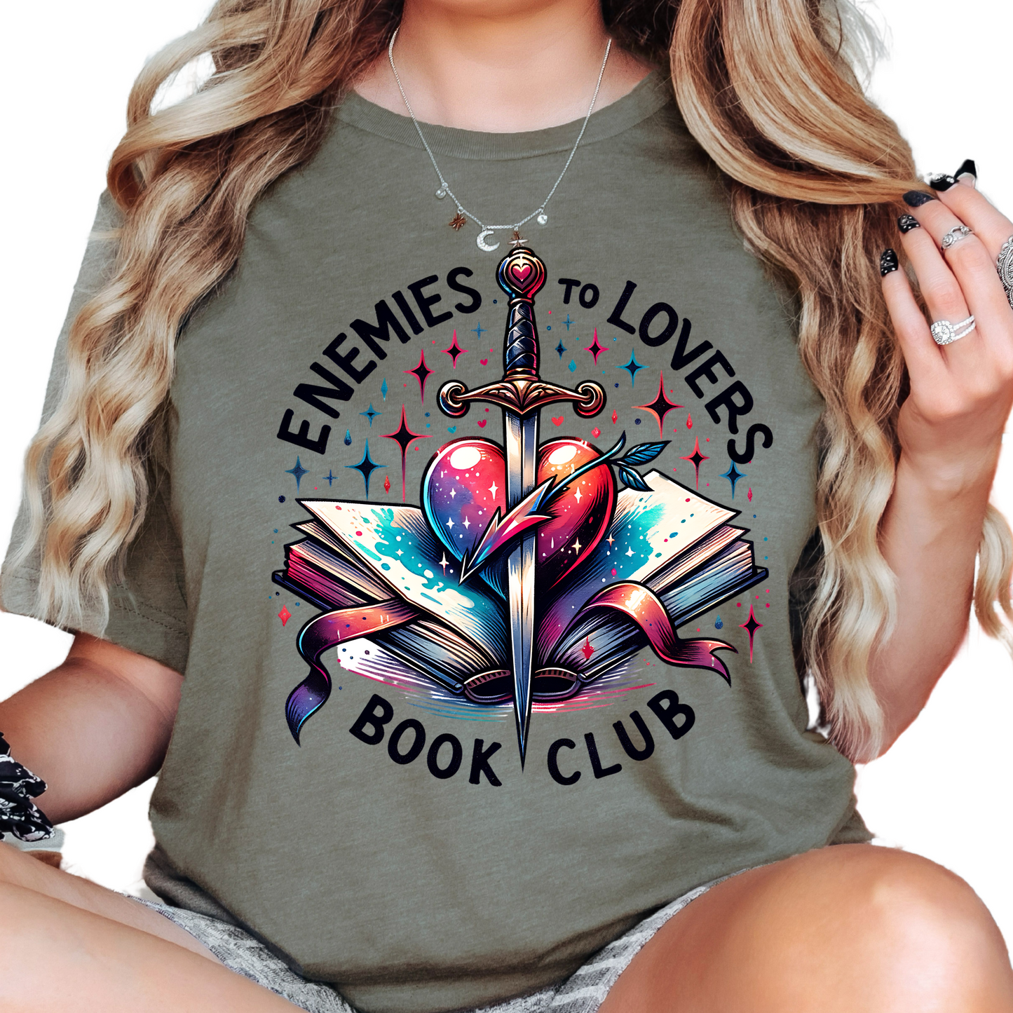 Enemies to Lovers Book Club Shirt - Romance Reader T-Shirt - Fantasy Book Lover Gift - Bookish Aesthetic Tee - Literary Trope Apparel