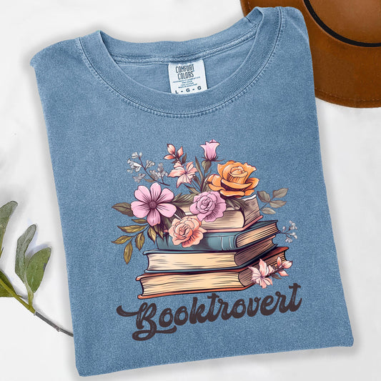 Comfort Colors® Booktrovert Shirt, Wildflower Book Shirt, Book Lovers Gifts, Gifts For Book Lovers, Book Shirts For Women, Bookish Gifts