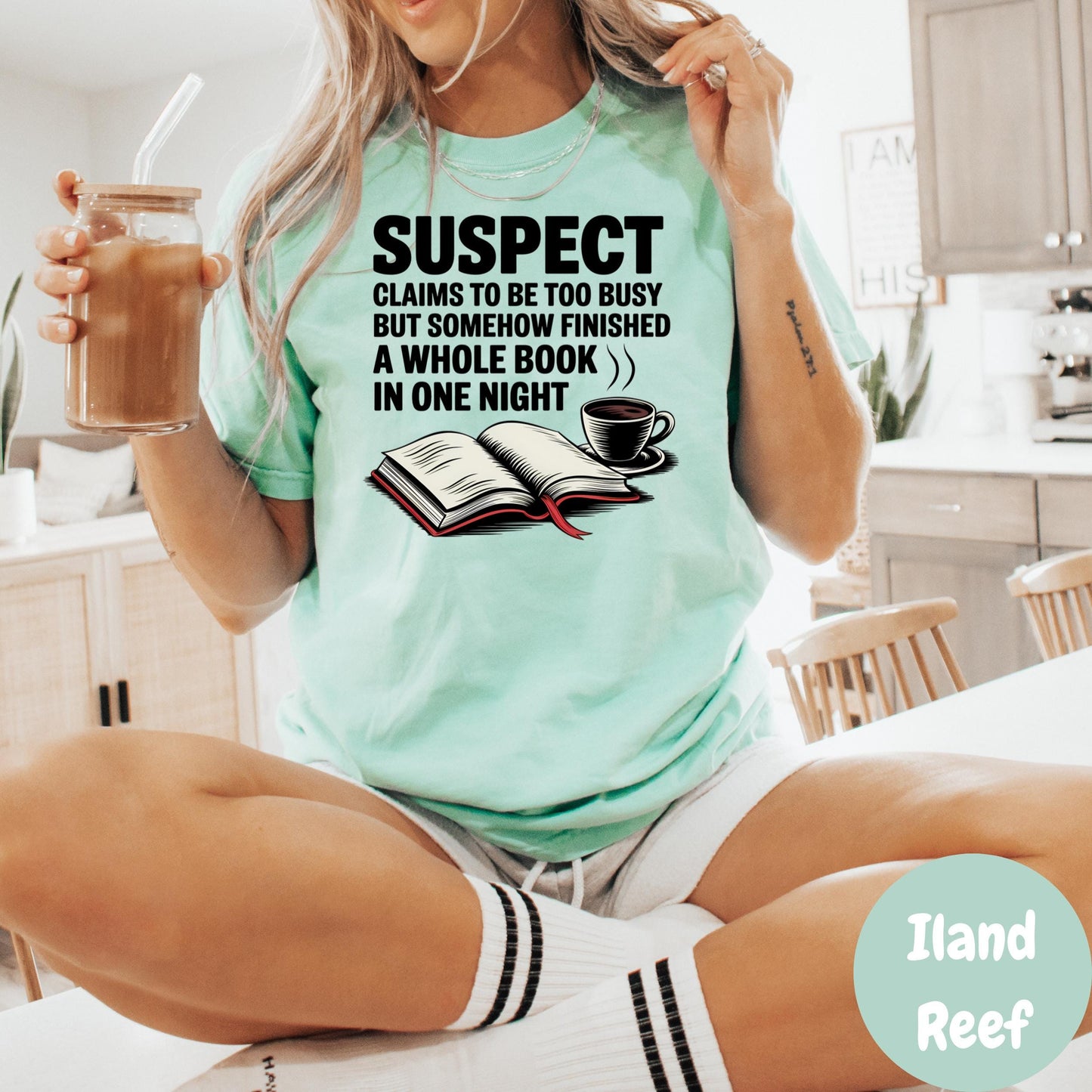 Funny Book Lover Shirt, Comfort Colors® Tee, Suspect Reading Shirt, Bookish Humor Tee, Late Night Reader Gift, Bookworm Shirt