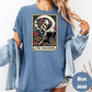 The Reader Comfort Colors® Shirt, Gothic Book Lover Shirt, Skeleton Tarot Card Tee, Dark Academia Graphic Tee, Spooky Reader Shirt