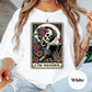 The Reader Comfort Colors® Shirt, Gothic Book Lover Shirt, Skeleton Tarot Card Tee, Dark Academia Graphic Tee, Spooky Reader Shirt