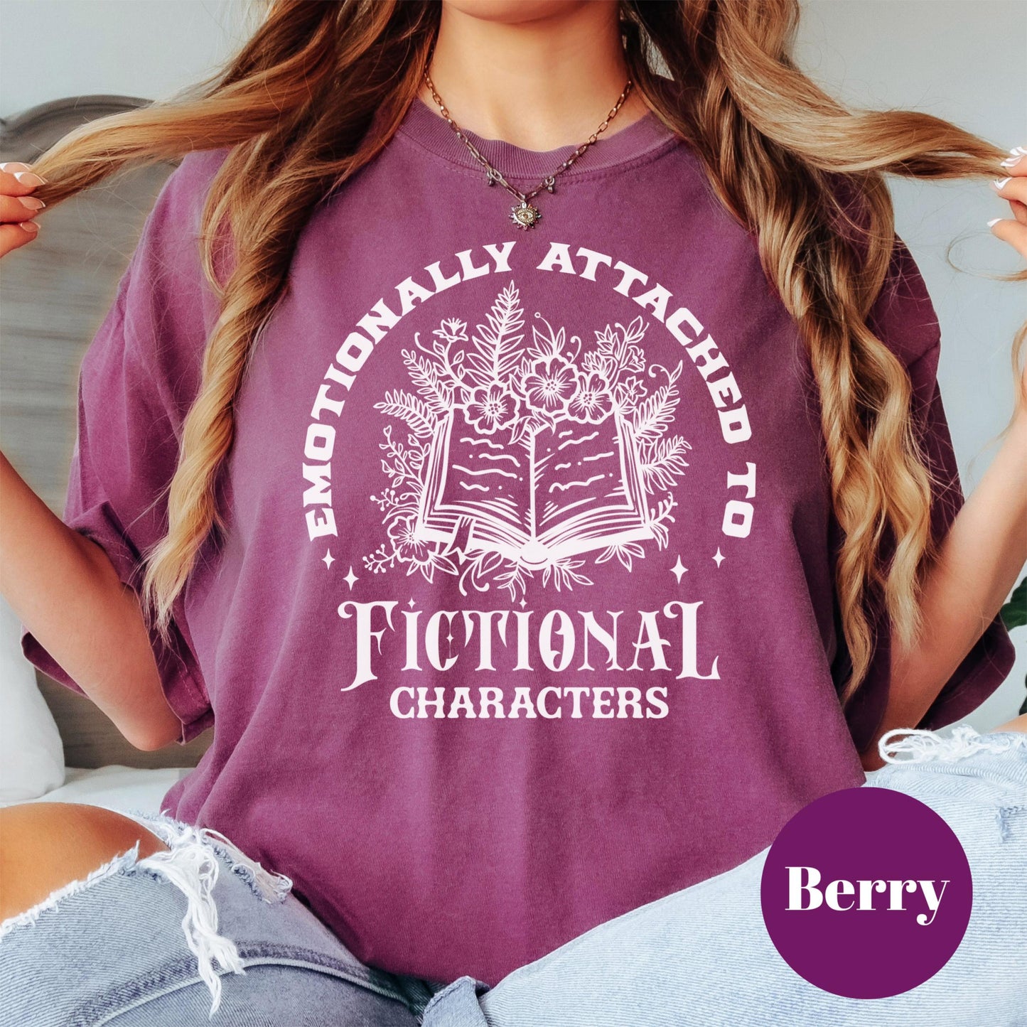 Emotionally Attached to Fictional Characters Shirt, Comfort Colors® Shirt, Funny Book Lover Tee, Bookish Graphic Shirt, Spicy Reader Gift