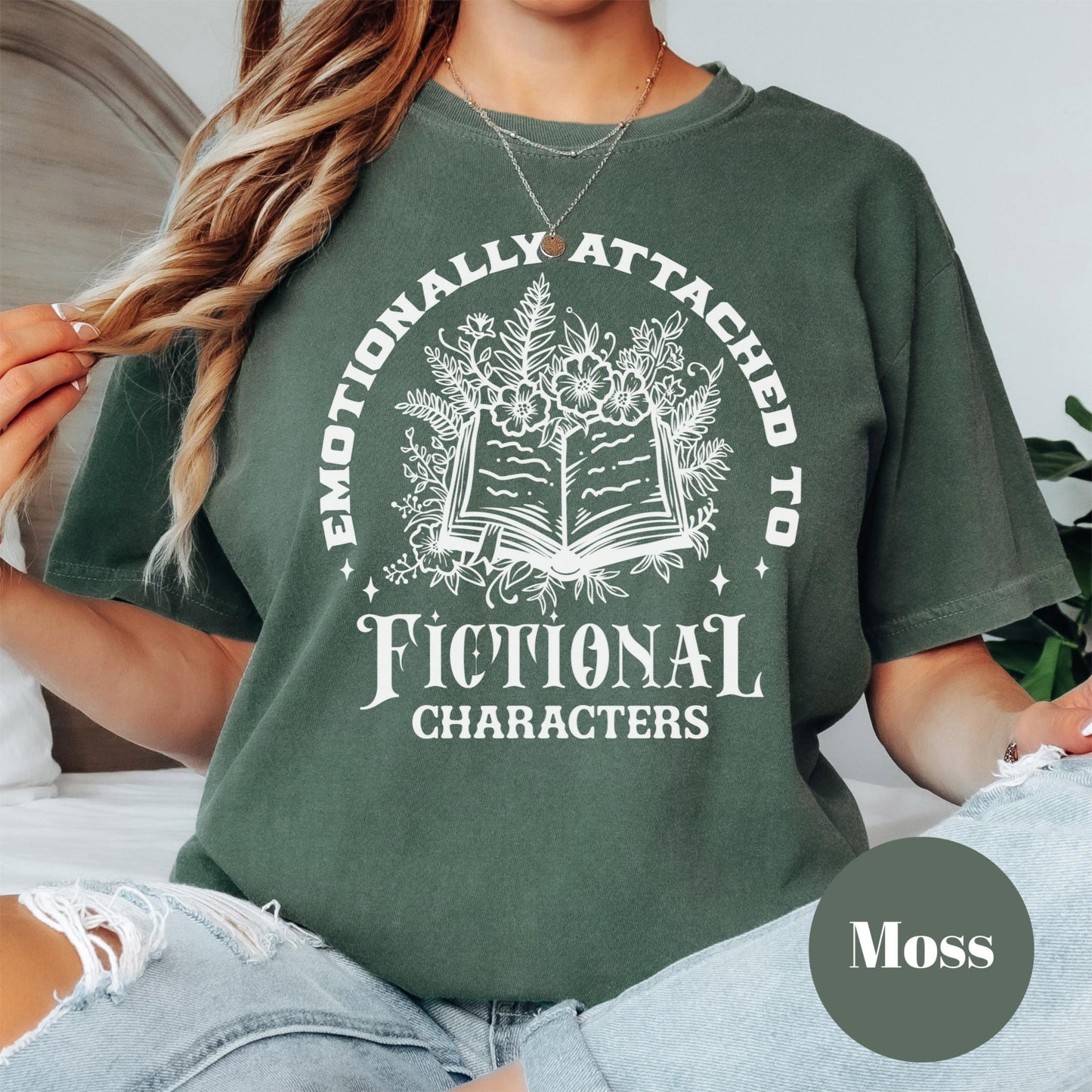 Emotionally Attached to Fictional Characters Shirt, Comfort Colors® Shirt, Funny Book Lover Tee, Bookish Graphic Shirt, Spicy Reader Gift