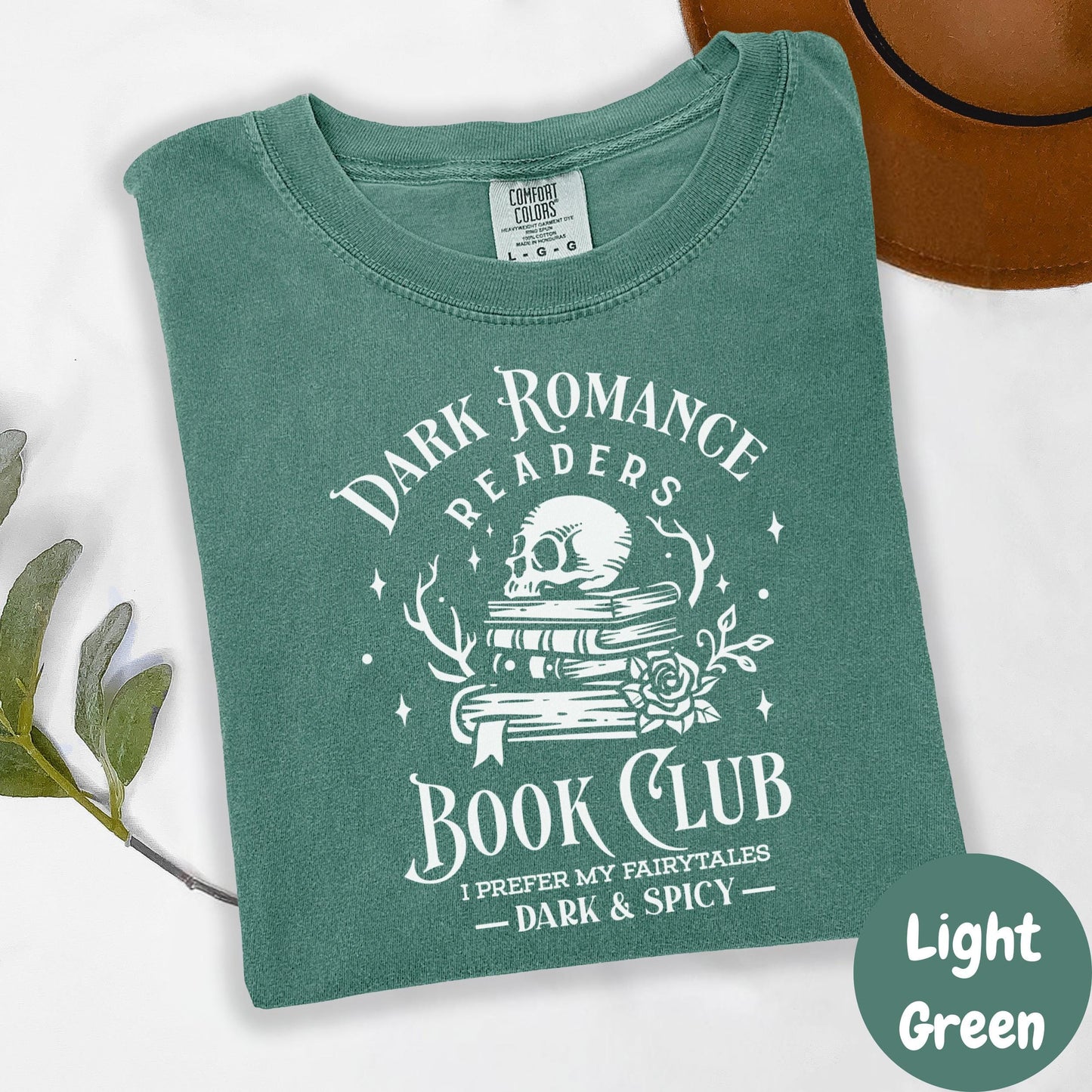 Dark Romance Book Club Shirt, Comfort Colors® Shirt, Spicy Bookish Tee, Skull Book Stack, I Prefer My Fairytales Dark & Spicy, Reader Gift