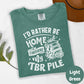 Rather Be Home TBR Shirt, Funny Book Comfort Colors® Shirt, Book Lover Tee, Reading Shirt for Women, Introvert Bookish Gift, Books Tee