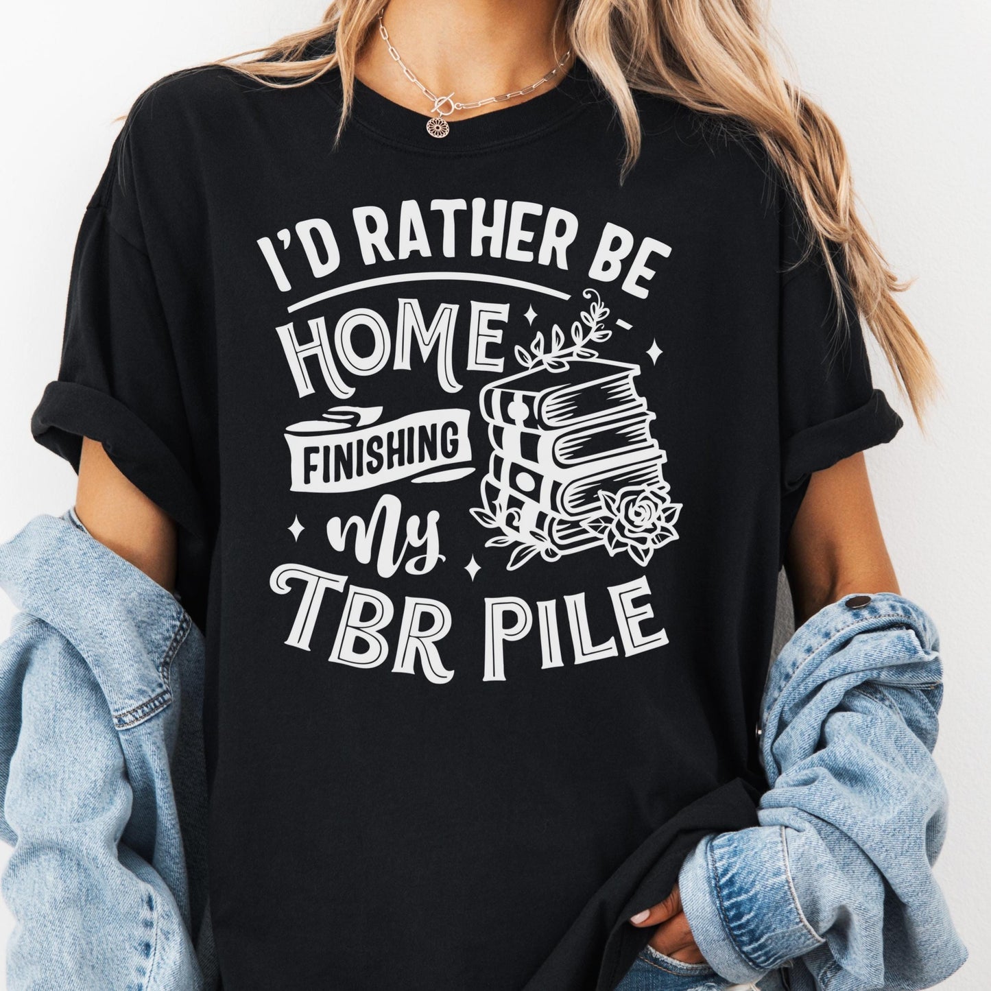 Rather Be Home TBR Shirt, Funny Book Comfort Colors® Shirt, Book Lover Tee, Reading Shirt for Women, Introvert Bookish Gift, Books Tee