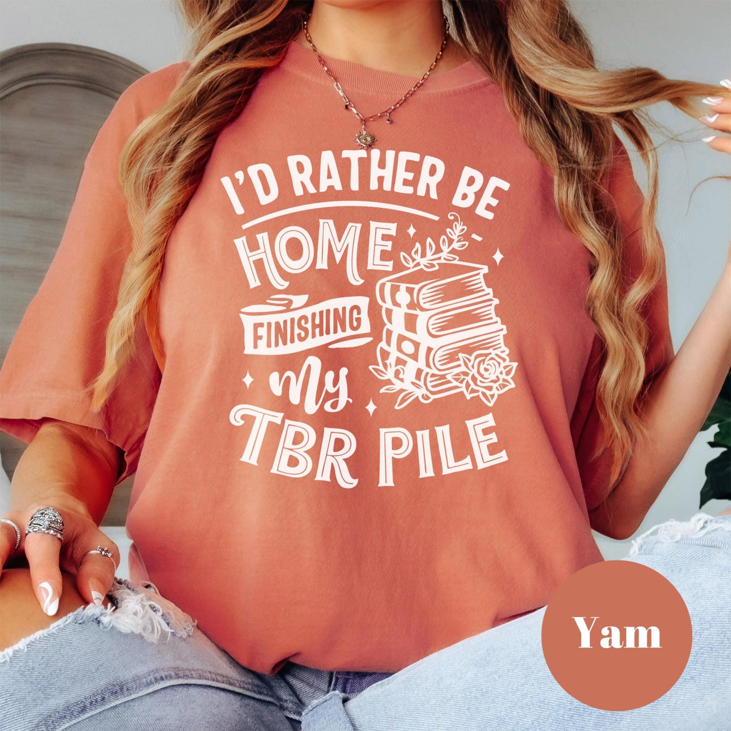 Rather Be Home TBR Shirt, Funny Book Comfort Colors® Shirt, Book Lover Tee, Reading Shirt for Women, Introvert Bookish Gift, Books Tee