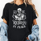 Let Me Read in Peace Shirt, Gothic Book Comfort Colors® Shirt, Funny Book Lover Tee, Skeleton Reading Shirt, Dark Academia Gift, Spooky Book