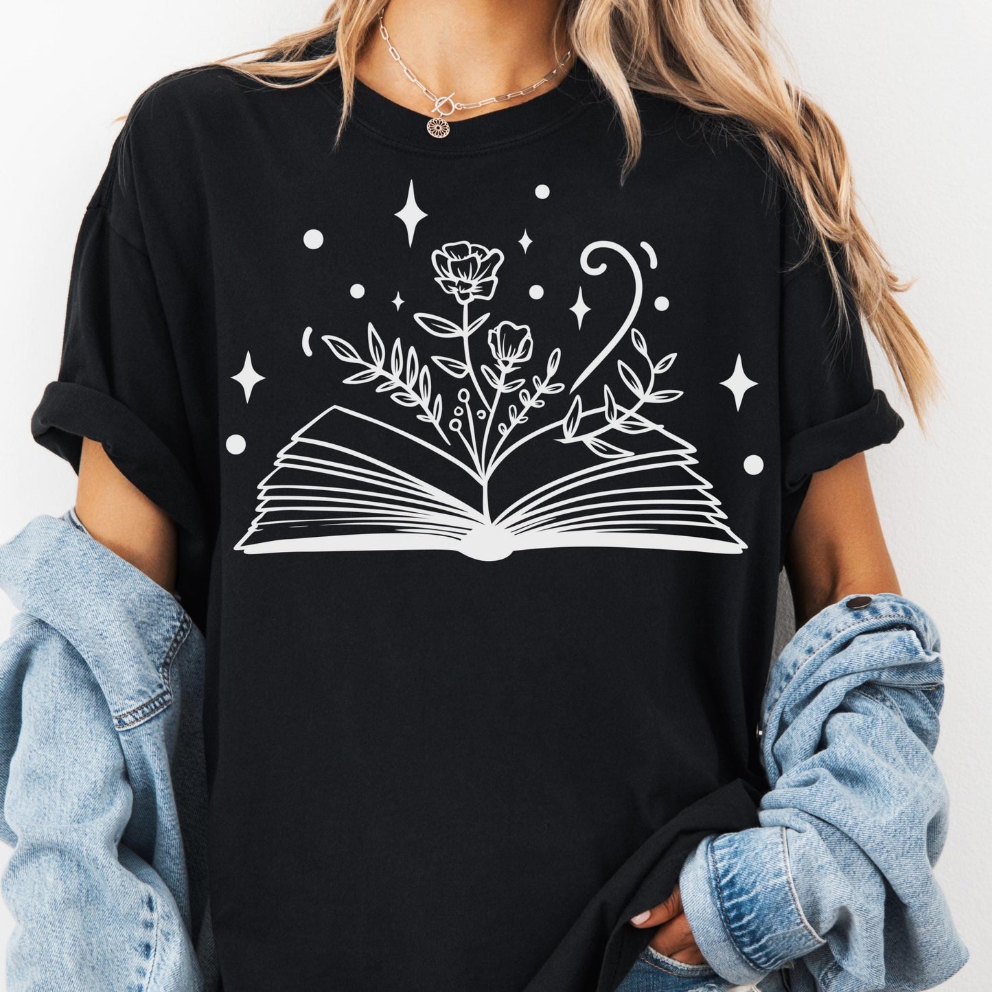 Magical Book Floral Shirt, Comfort Colors® Book Lover Tee, Cozy Reading Shirt, Aesthetic Bookish Shirt, Introvert Gift, Literary Graphic Tee