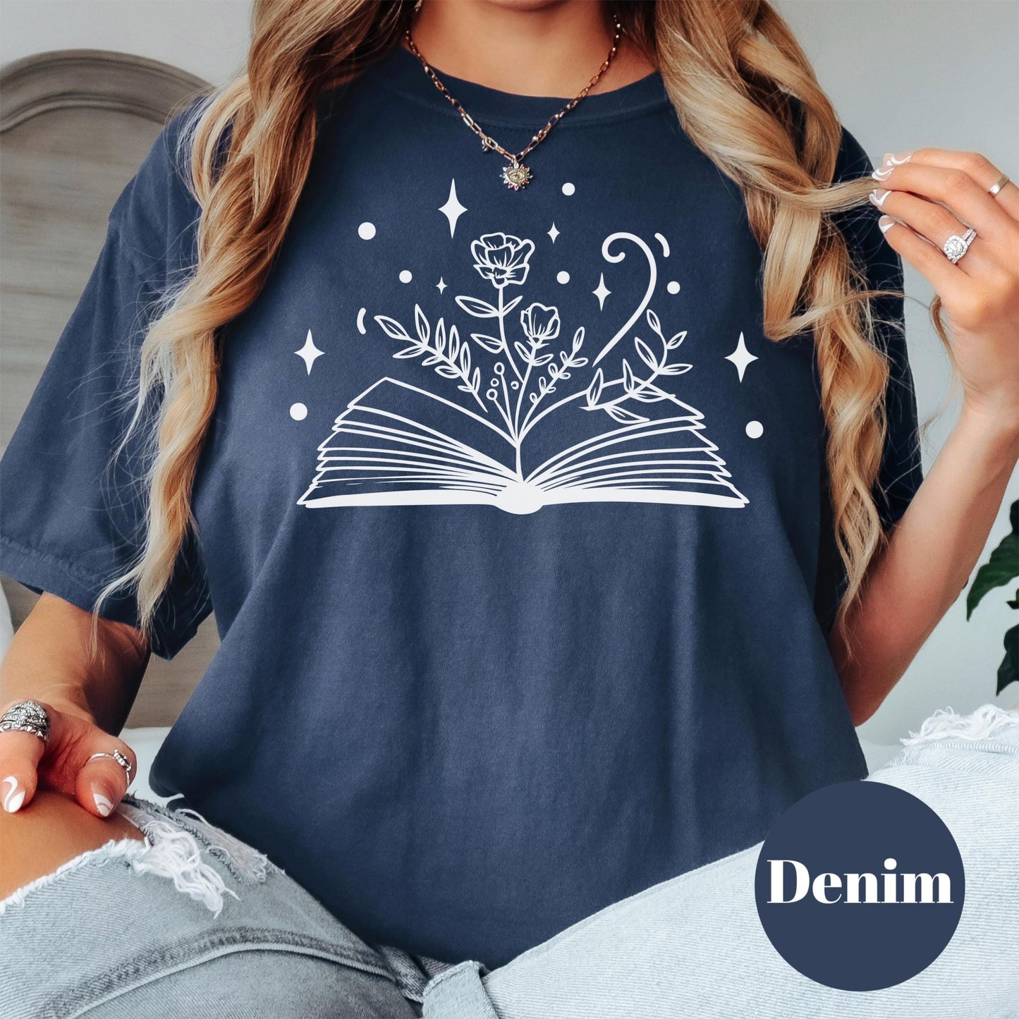 Magical Book Floral Shirt, Comfort Colors® Book Lover Tee, Cozy Reading Shirt, Aesthetic Bookish Shirt, Introvert Gift, Literary Graphic Tee