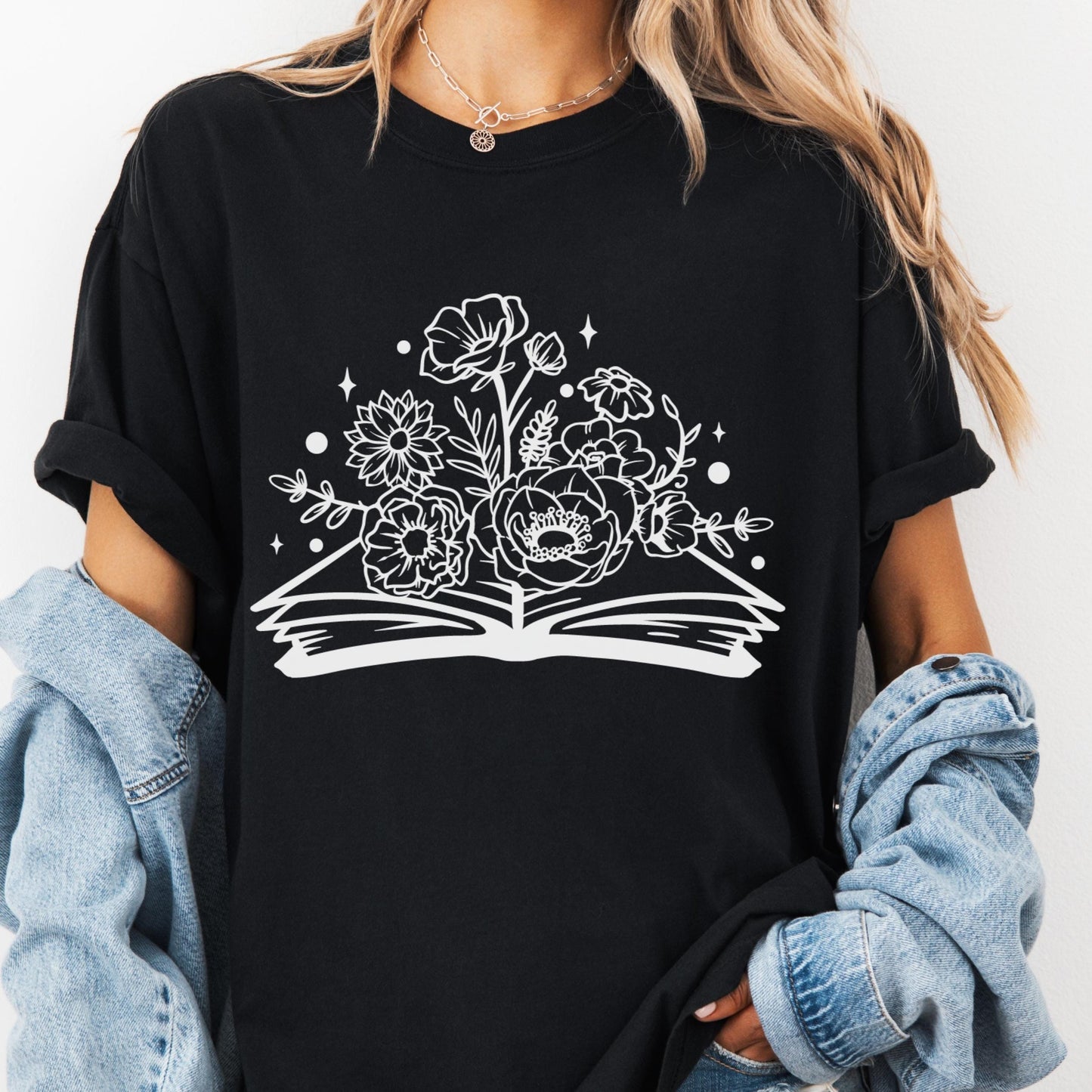 Floral Open Book Shirt, Book Lover Comfort Colors® Shirt, Blooming Book Tee, Bookish Shirt, Aesthetic Reader Gift, Cozy Reading Tee