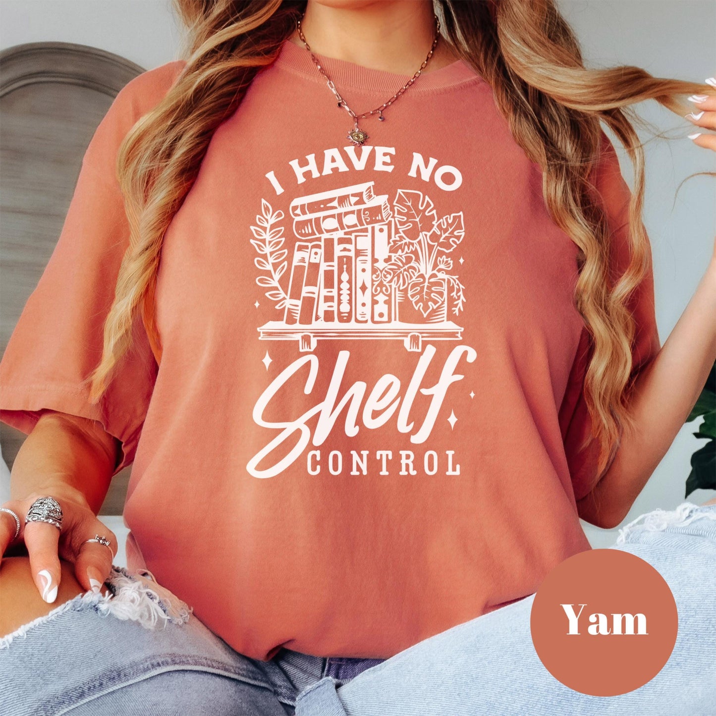 I Have No Shelf Control Shirt, Funny Book Comfort Colors® Shirt, Book Lover Tee for Women, Punny Reading Shirt, TBR Stack Tee, Bookish Gift