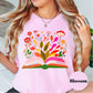 Open Book Floral Shirt, Comfort Colors® Reading Shirt, Colorful Book Lover Gift, Botanical Reader Tee, Whimsical Bookish T-Shirt