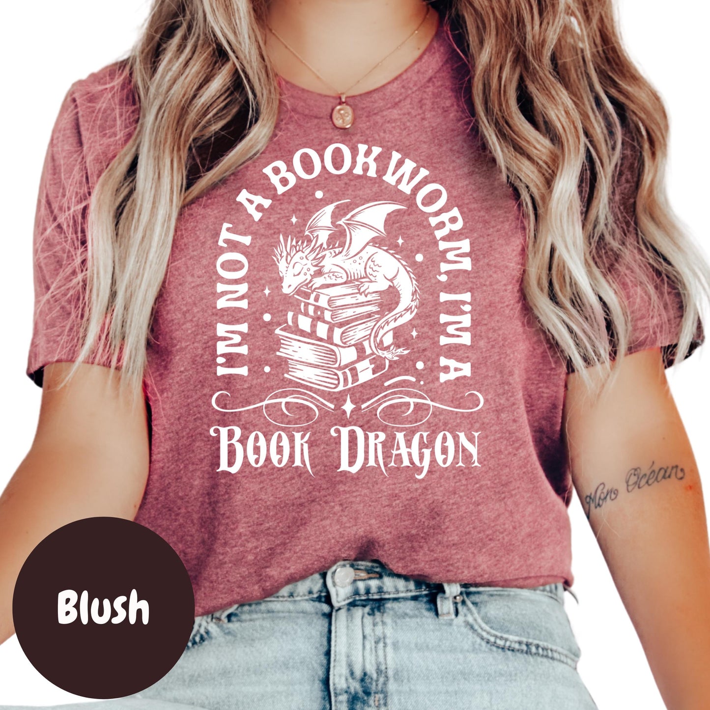 Book Dragon T-Shirt, I'm Not a Bookworm Shirt, Fantasy Book Shirt, Book Lover Graphic Tee, Cute Reading Shirt, Dragon Reader Gift Shirt