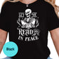 Let Me Read in Peace Shirt, Skeleton Book Lover Tee, Funny Bookish Graphic Shirt, Dark Academia Reading Tee, Goth Reader Gift Shirt
