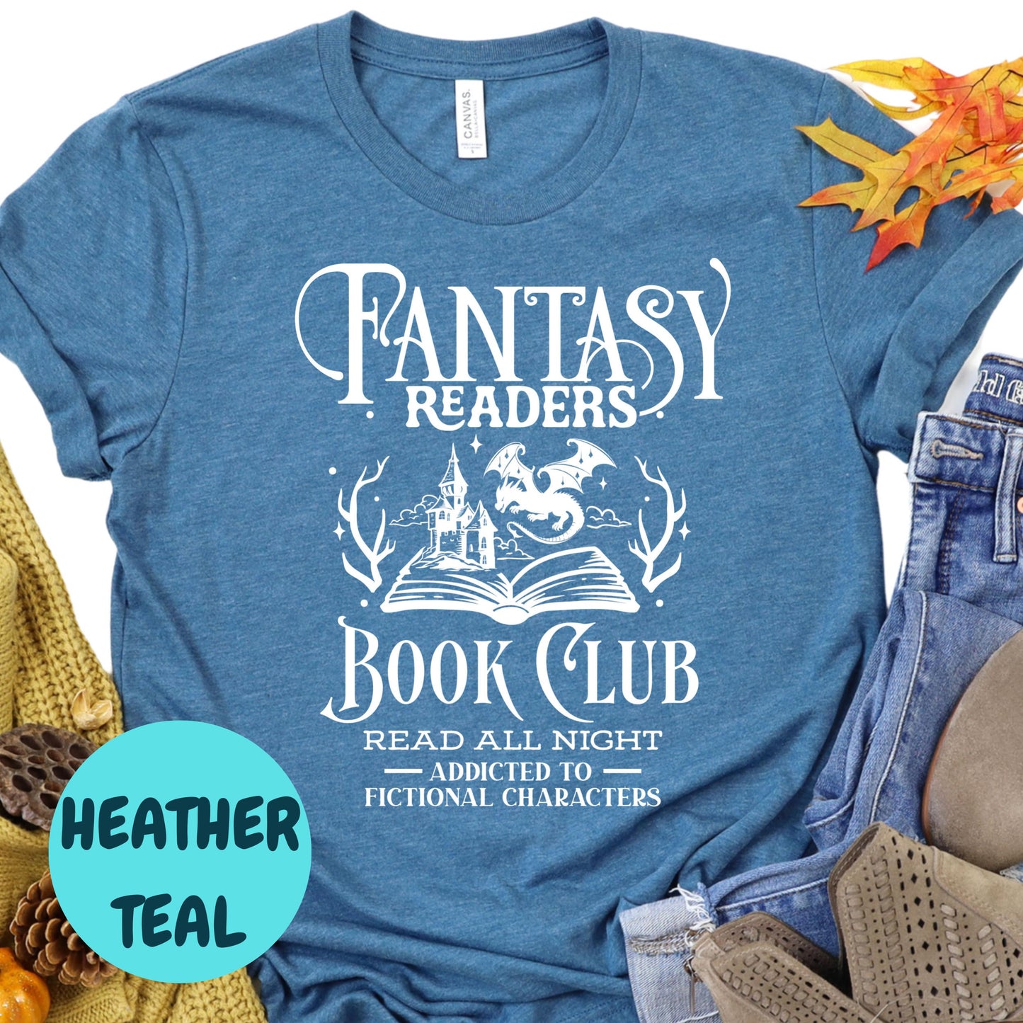 Fantasy Readers Book Club Shirt, Bookish Graphic Tee, Addicted to Fictional Characters Shirt, Reading All Night Tee, Fantasy Book Shirt